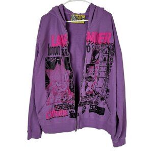 Cielos Gengar Lavender Special Edition Pokemon Hoodie Mens XL Broken Zipper